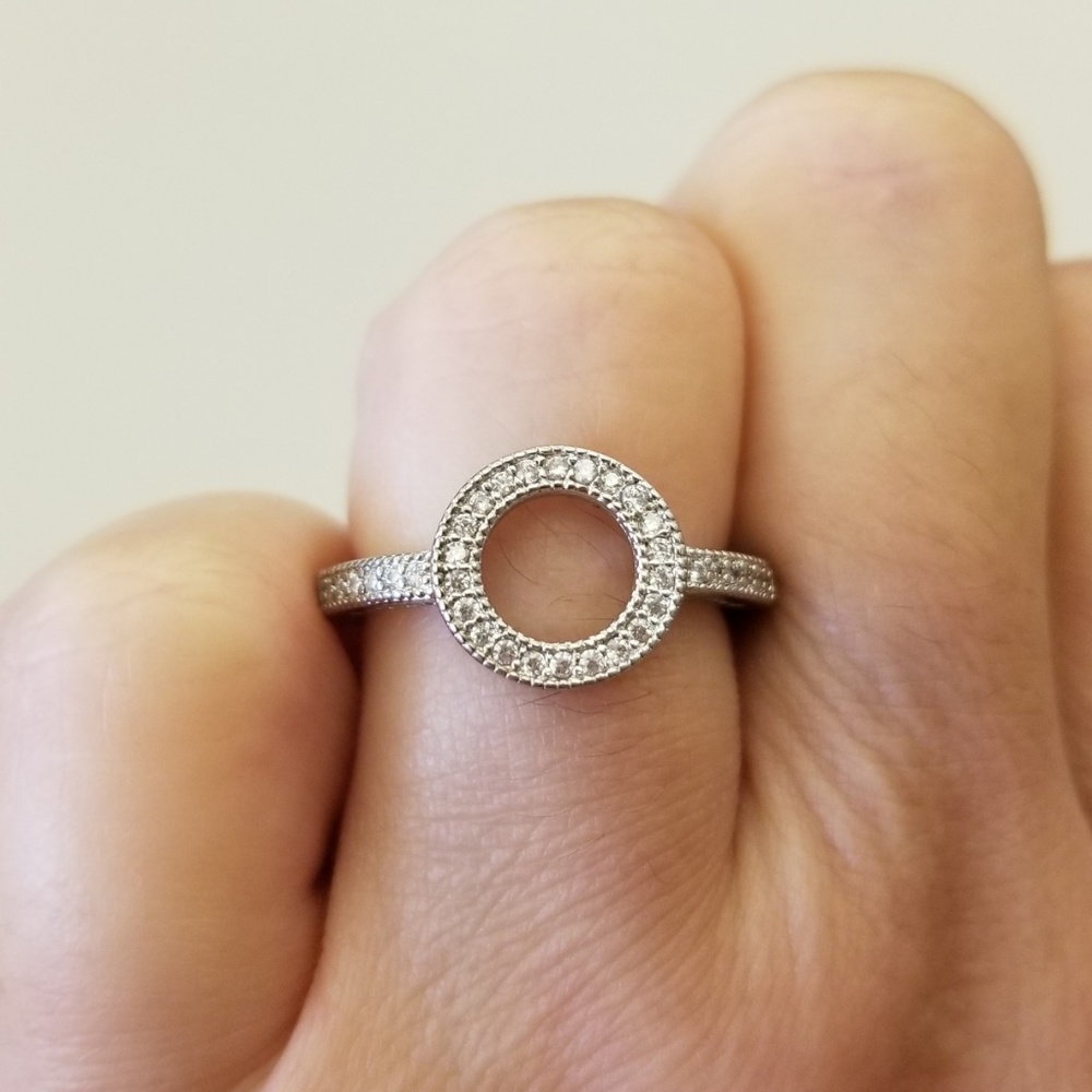 18k Plated Pave Circle Ring - Picture 8 of 8